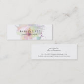 シックでモダンなメーキャップアーティストの水彩画の紫色の予算 スキニー名刺 (正面/裏面)