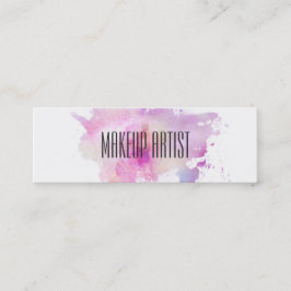 シックでモダンなメーキャップアーティストの水彩画の紫色の予算 スキニー名刺