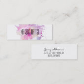シックでモダンなメーキャップアーティストの水彩画の紫色の予算 スキニー名刺 (正面/裏面)