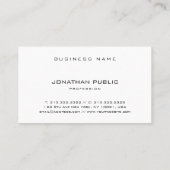 シックでモダンな最小主義のエレガントな白黒のシンプル 名刺 (裏面)