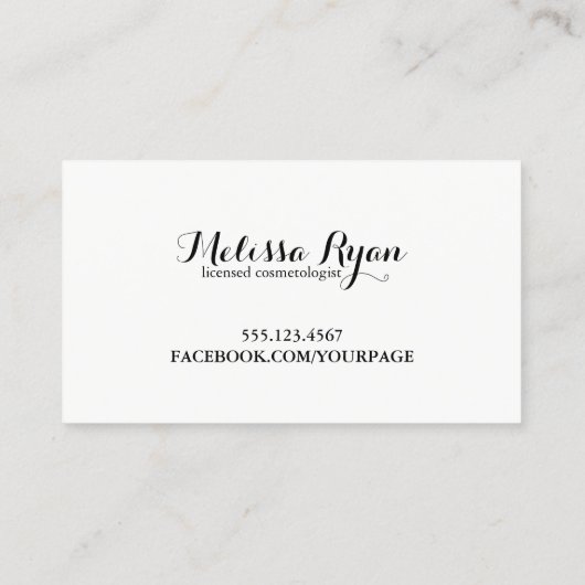 シックでモダンな水彩画の美容師の美容師 名刺 (裏面)