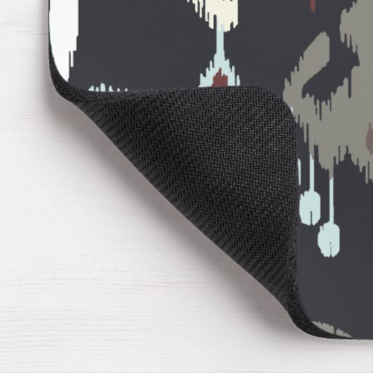 シックでモダンな淡いブルーの黒いイカットの種族パターン マウスパッド (コーナー)