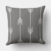 シックでモダンな矢の灰色のリネンスタイル クッション (裏面)