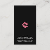 シックでモダンな美容師のメーキャップアーティストの黒の金ゴールド 名刺 (裏面)