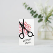 シックでモダンな美容師の美容師のピンクの花柄 予約カード (スタンド正面)