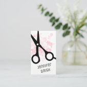 シックでモダンな美容師の美容師のピンクの花柄 予約カード (スタンド正面)