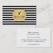 シックでモダンな美容師の美容師の金ゴールドは縞で飾ります 名刺 (正面/裏面)