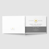 シックでモダンホワイト結婚・グレー ゲストブック (全面)