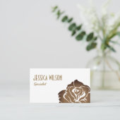 シックでモダン白い黄金の花 名刺 (スタンド正面)