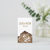 シックでモダン白い黄金の花 名刺 (スタンド正面)
