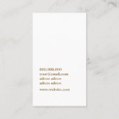 シックでモダン白い黄金の花 名刺 (裏面)