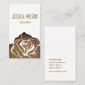 シックでモダン白い黄金の花 名刺 (正面/裏面)
