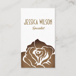 シックでモダン白い黄金の花 名刺