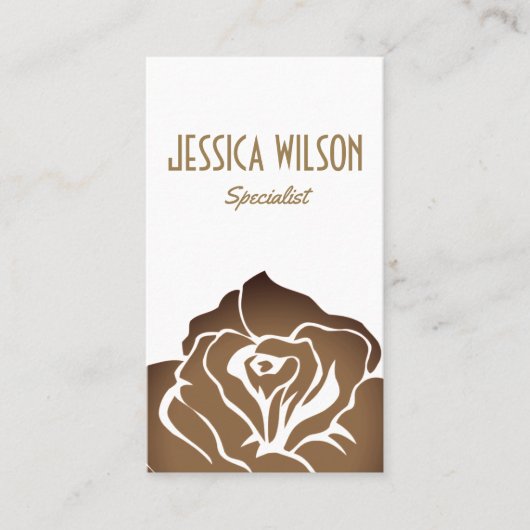 シックでモダン白い黄金の花 名刺 (正面)