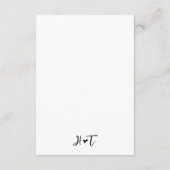 シックでロマンチックなラブリーハートスクリプトモノグラム結婚ズ エンクロージャーカード (裏面)