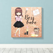 シックでワイルドガールのウォールキャンバスアート キャンバスプリント (インサイチュ (ウッドフロア))