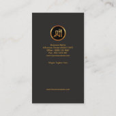 シックで上品なレトロのフェイクな金ぱくの素晴らしい食事 名刺 (裏面)