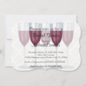 シックで上品なワイングラスのブライダルシャワーの招待状 招待状 (正面)