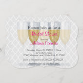 シックで上品なワイングラスのブライダルシャワー招待 招待状 (正面/裏面)