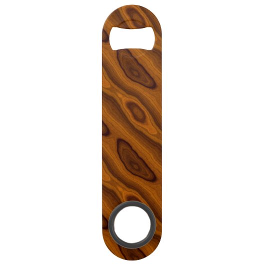 シックで上品な暖かい琥珀色の木目の木目パターン スピード栓抜き (裏面)