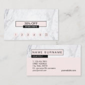 シックで創造的でモダンな大理石のパステル調ピンクのロイヤリティ 名刺 (正面/裏面)