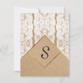 シックで及び上品で白いレース、金ゴールドは、及び紙をリサイクルしました サンキューカード (裏面)