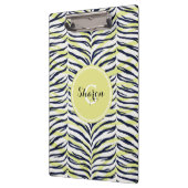 シックで多彩で黒く及び黄色のシマウマのプリントのモノグラム クリップボード (左)