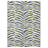 シックで多彩で黒く及び黄色のシマウマのプリントのモノグラム クリップボード (裏面)