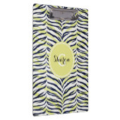 シックで多彩で黒く及び黄色のシマウマのプリントのモノグラム クリップボード (右)