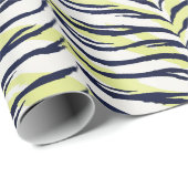 シックで多彩で黒く及び黄色のシマウマのプリントのモノグラム ラッピングペーパー (ロールコーナー)