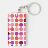 シックで多彩な水玉模様パターンモノグラム キーホルダー (裏面)