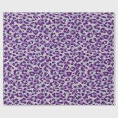 シックで多彩な紫色のチータのプリントのモノグラム ラッピングペーパー (フラット)