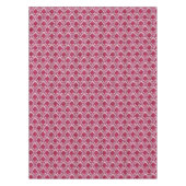 シックで多彩な赤いおよび紫色のイカット種族パターン テーブルクロス (正面)