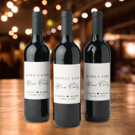 シックで幸せなパーティークリーム結婚ズ ワインラベル