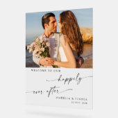 シックで幸せなパーティー結婚の歓迎 アクリルサイン (傾斜)