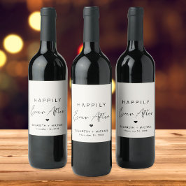 シックで幸せなパーティー結婚の ワインラベル