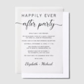 シックで幸せなパーティー結婚披露宴 ベラム紙招待状 (オフセット)