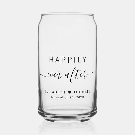 シックで幸せな後の結婚ずっと ガラス缶 (正面)