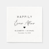 シックで幸せな後の結婚ずっと スタンダードカクテルナプキン (正面)