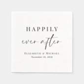 シックで幸せな後の結婚ずっと スタンダードカクテルナプキン (正面)