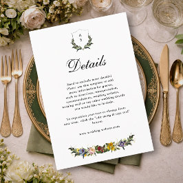 シックで幻想的なヴィンテージ フラワーの結婚式の詳細 エンクロージャーカード