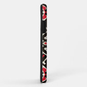 シックで幾何学的で黒く赤いイカットの種族パターン Case-Mate iPhoneケース (裏面/右)