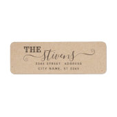 シックで愛らしいスクリプトのミニマルな段ボールファミリー ラベル (正面)