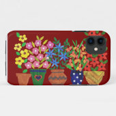 シックで明るいコラージュの花オンマルーン Case-Mate iPhoneケース (裏面(横))