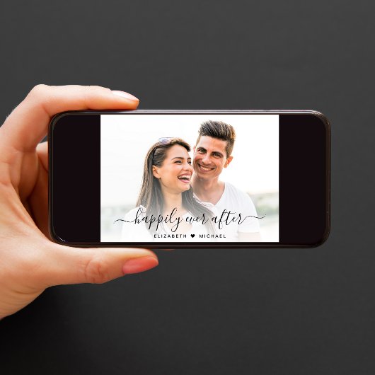 シックで楽しいEver Afterフォト婚約 案内状