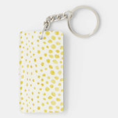 シックで模造のな金ゴールドのグリッターのチータのプリントのモノグラム キーホルダー (裏面)