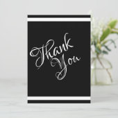 シックで洗練された美しいブラック&ホワイト サンキューカード (スタンド正面)