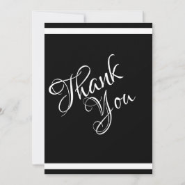 シックで洗練された美しいブラック&ホワイト サンキューカード
