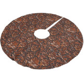 シックで濃厚な温褐色の花 ブラッシュドポリエステルツリースカート (アングル)