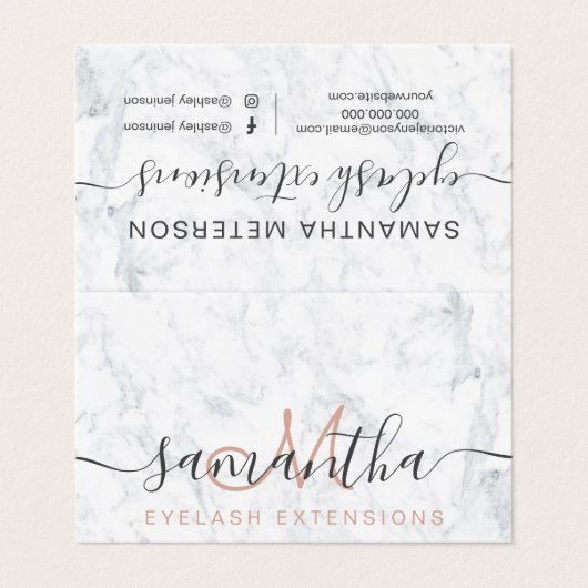 シックで白い大理石の粋な目のアフターケア 名刺 (外部フラット)